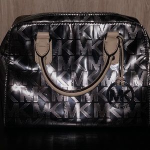 Michael Kors Gray Mirror Metallic Handbag